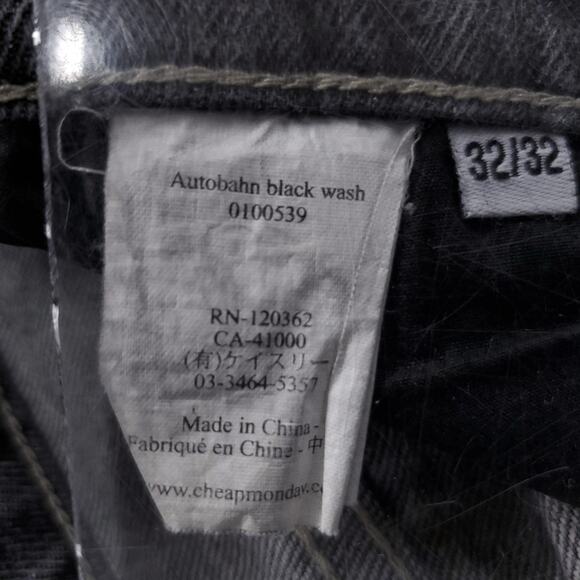 Cheap Monday Jeans Mens Size (see pics) Black Slim Straight Grunge Skater Punk - Picture 13 of 13